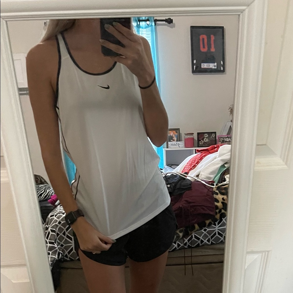 Nike Racerback Tank Black and White Medium